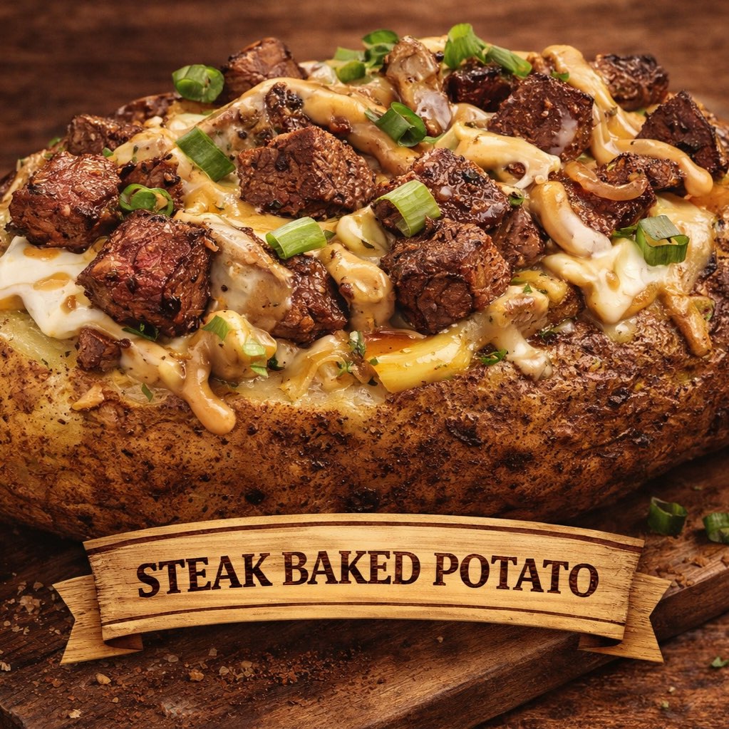 Steak baked potato